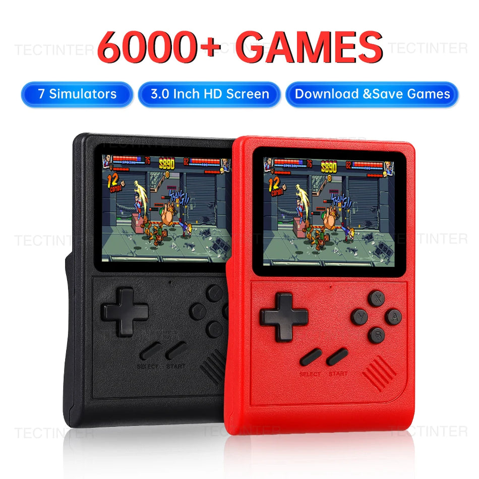 GB300 Portable Handheld Game Console with 6000+ Retro Games, 3.0 Inch Screen, AV Output