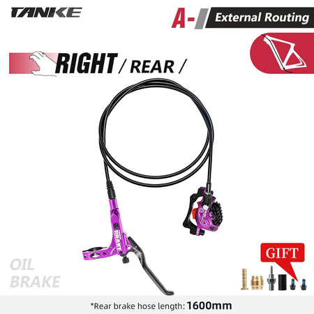 TANKE MTB TB-600 &ndash; 4-Piston Hydraulic Disc Brake With 160mm Rotor Purple RR