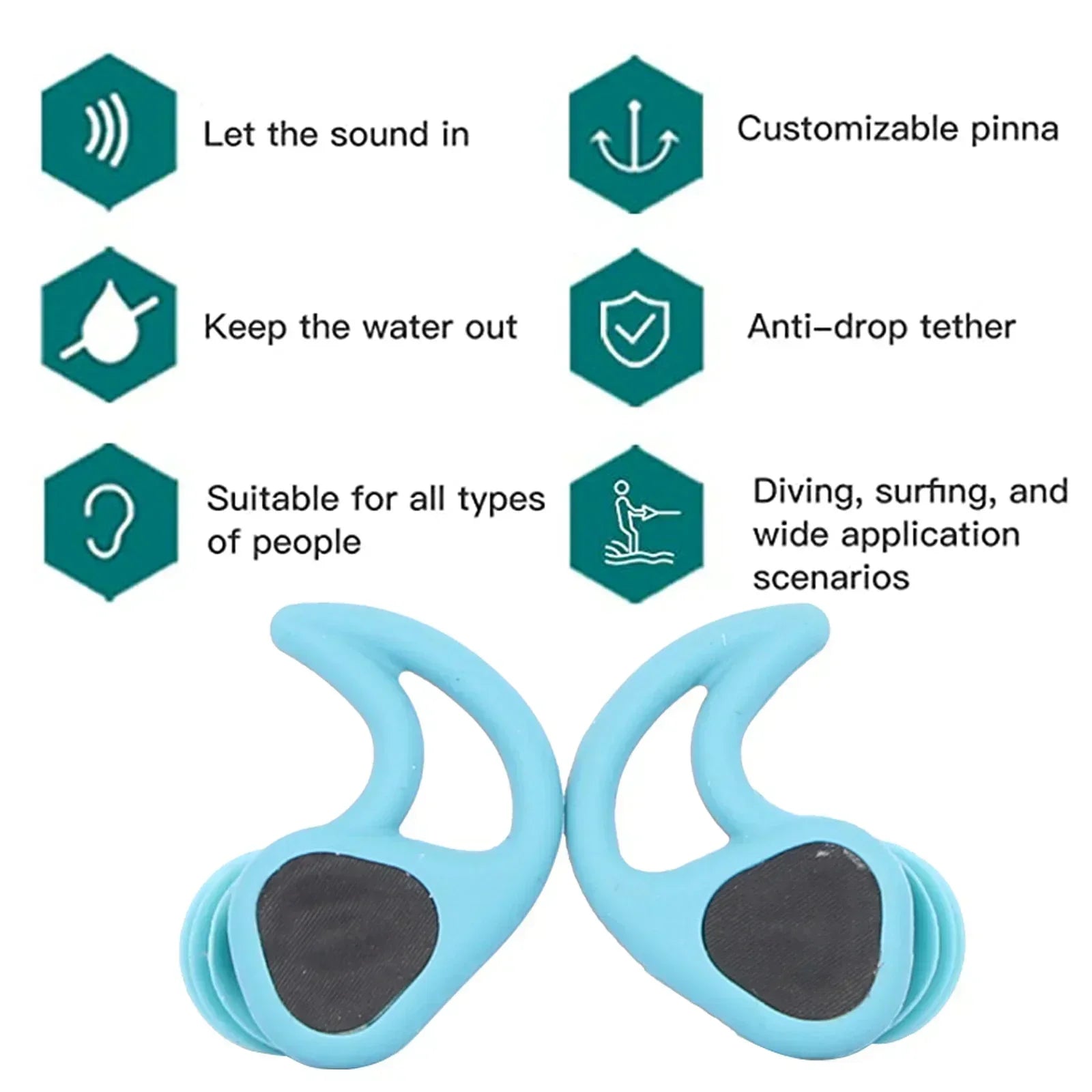 Aqua U Surfer Ear Plugs &ndash; Water-Blocking with Sound Transparency