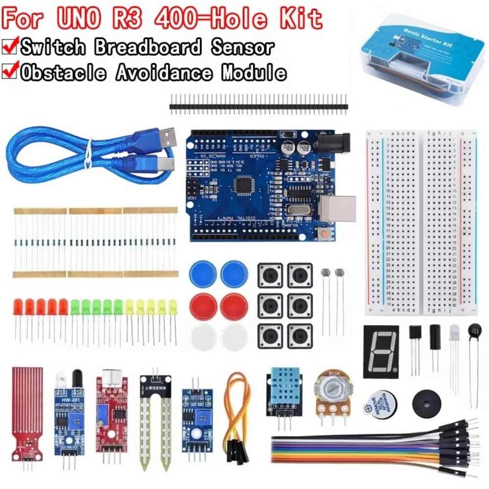 400 Tie-Points Breadboard DIY Project Starter Kit &ndash; Complete Arduino UNO R3 Component Set 400Breadboard Kit