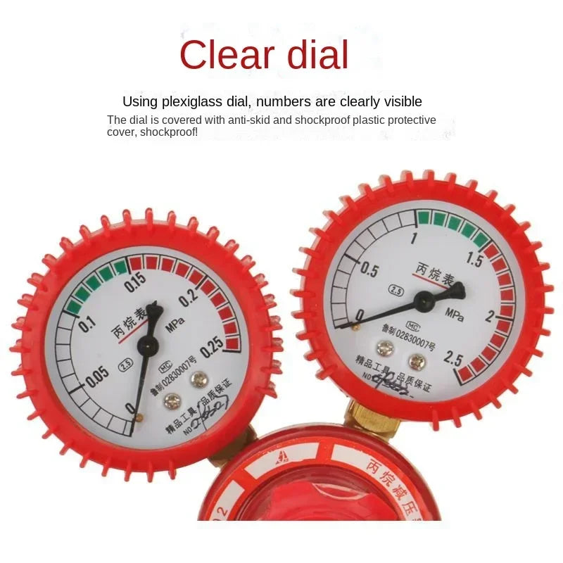 Propane Reducer YQW-02 Zinc Pressure Gauge &ndash; Shockproof