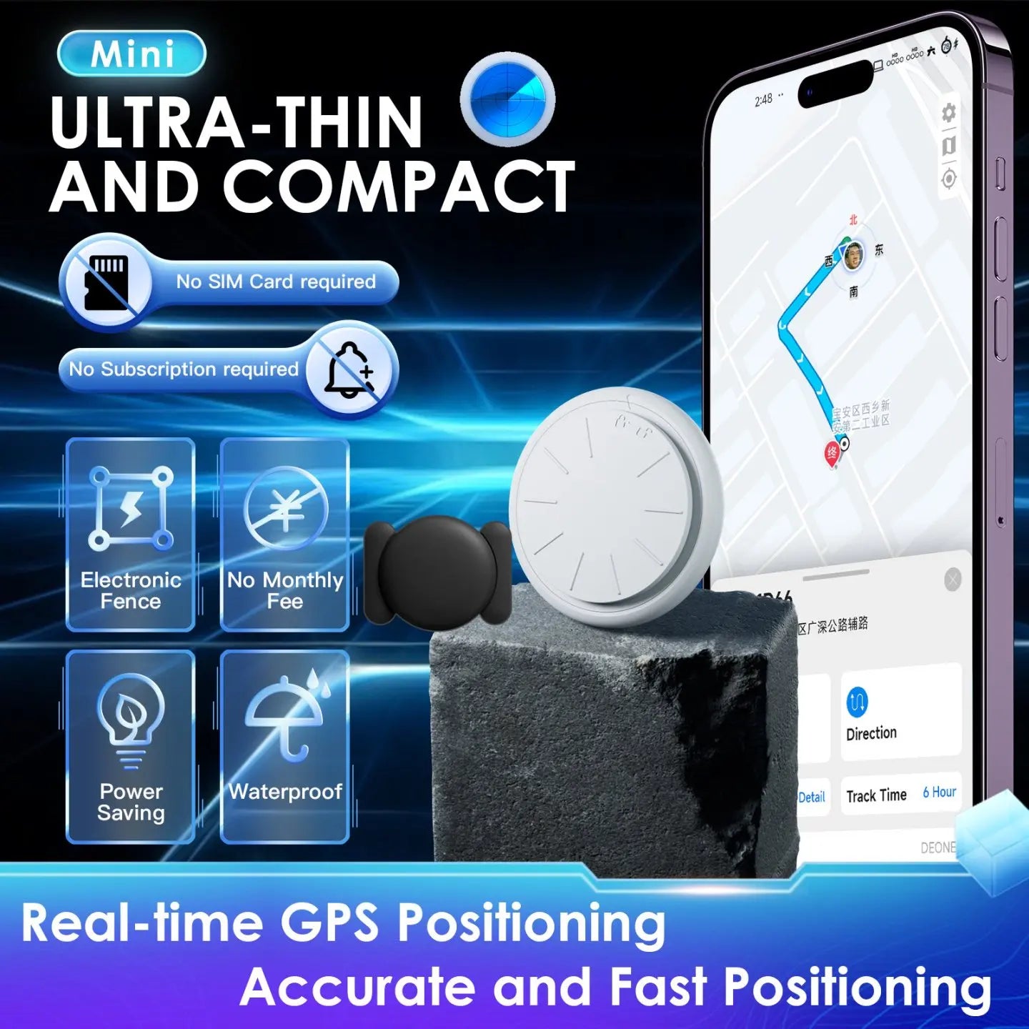 HONGTOP Car GPS Tracking Device &ndash; Real Time No Monthly Fee