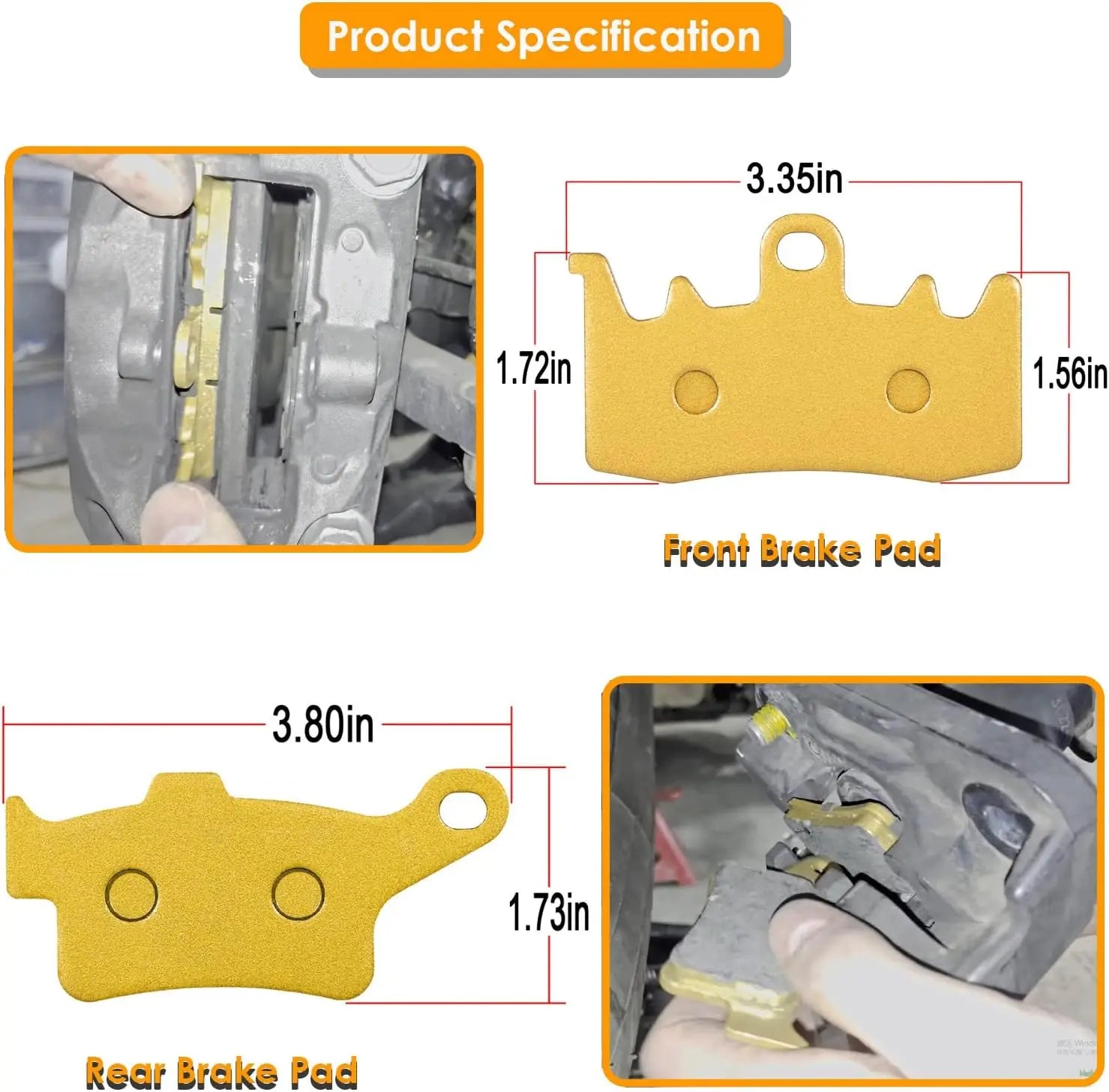 MX Spyder Front And Rear Brake Pads For 2008-2012 &ndash; Ceramic