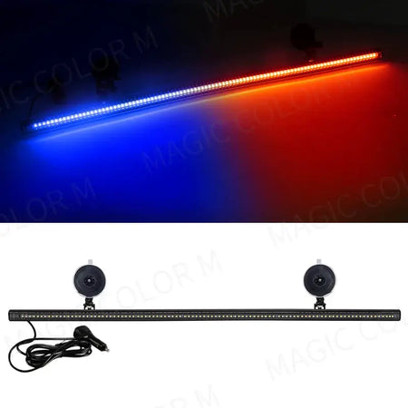 96 LED Strobe Lights For Emergency Flash Warning Lamp Windshield Bar 3030 Beads Red Blue Amber White Green Car Light Assembly by InterCyprus Trading Ltd