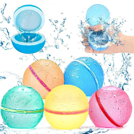 Reusable Silicone Water Balls - Self-Sealing Quick Fill Water Toys for Summer Fun, Beach &amp; Pool Activities (1-12 Pack) Random Color 3pcs