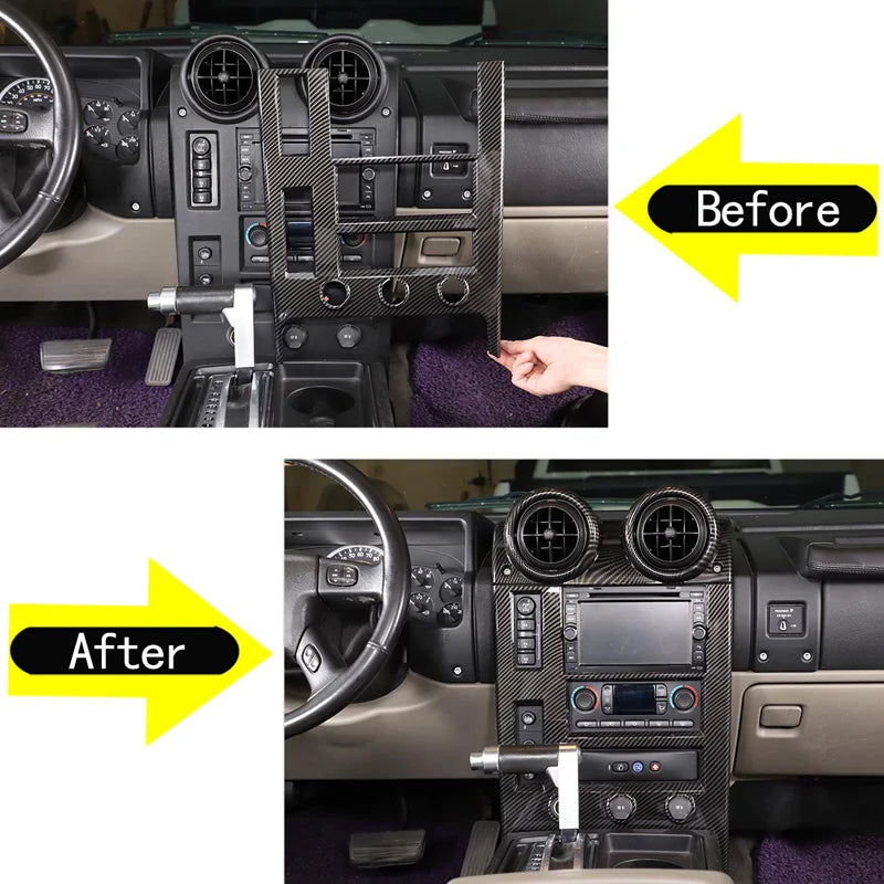 2 шт. накладки из углеродного волокна ABS для консоли для Hummer H2 2003-2007 гг.