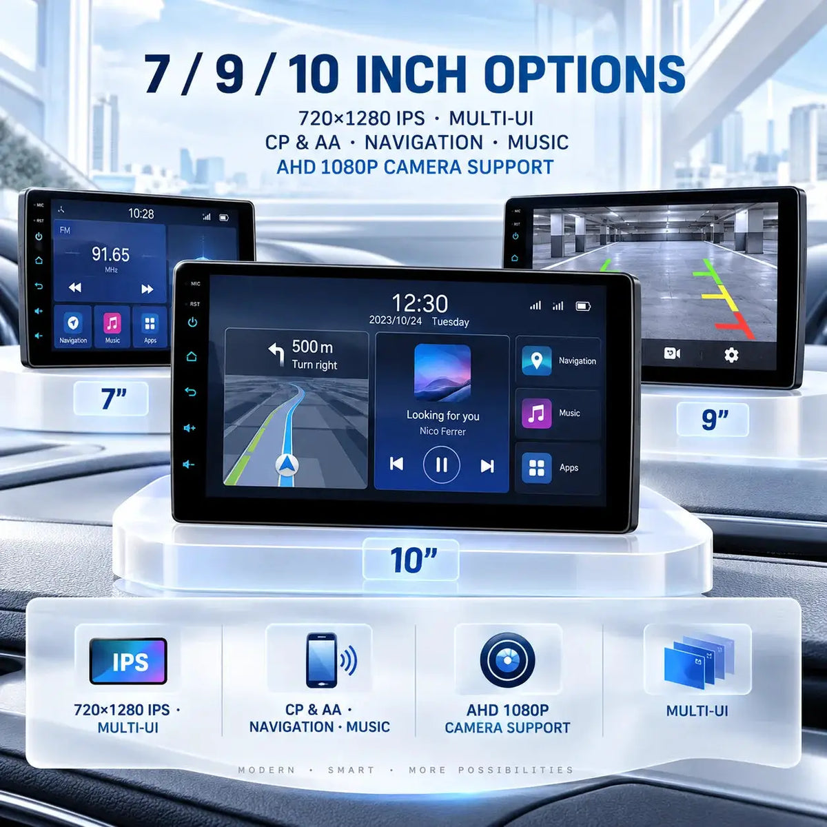 Android 15 2Din Car Radio With Wireless CarPlay For VW Audi by InterCyprus Trading Ltd