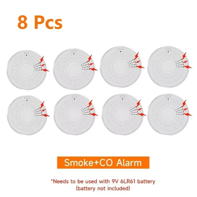 Tuya 2 In 1 WiFi Smoke And CO Alarm &ndash; 85dB Loud Alarm 8PCS WiFi / CHINA