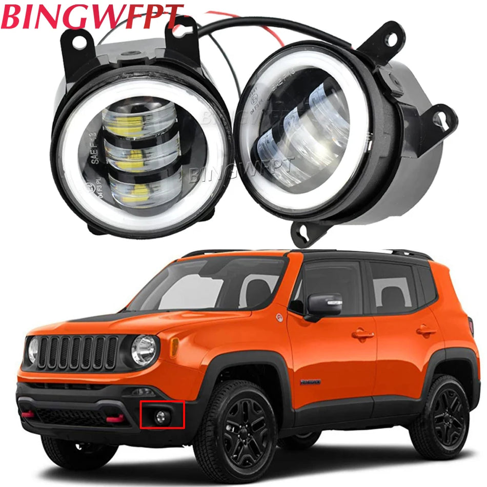 Miglas lukturi ar LED eņģeļa aci Jeep Renegade BU, Compass, Cherokee