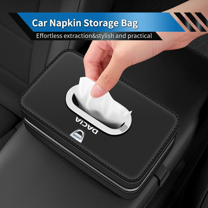 Dacia Duster Auto Zitplaats Tissue Box Servetopslagdoos Met Stickers