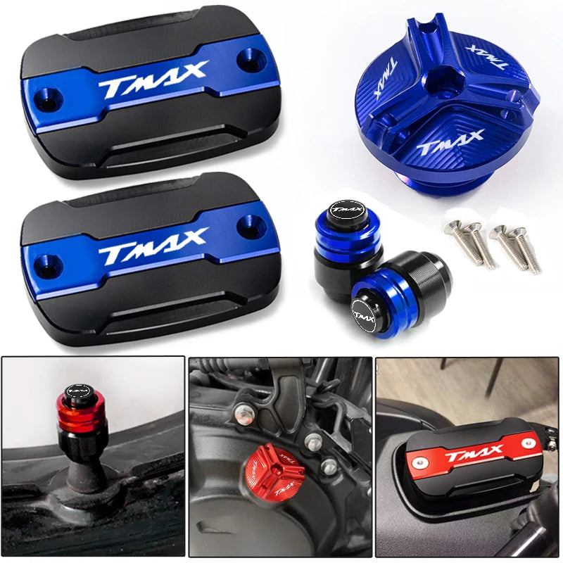 Yamaha TMAX Brake Fluid Tank Cap &amp; Filler Cap Set by AKGLS