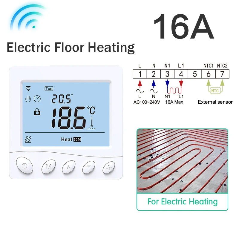 Warm Floor Thermostat WiFi Tuya &ndash; Smart Home Compatible Electric heating