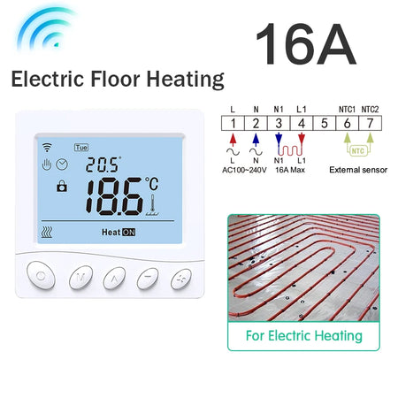 Warm Floor Thermostat WiFi Tuya &ndash; Smart Home Compatible Electric heating