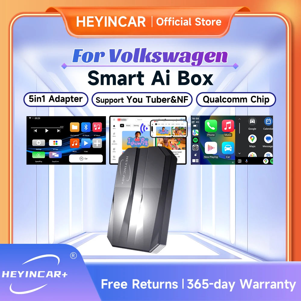 2025 HEYINCAR Smart AI Box &ndash; Wireless Android Auto and CarPlay Adapter for Volkswagen