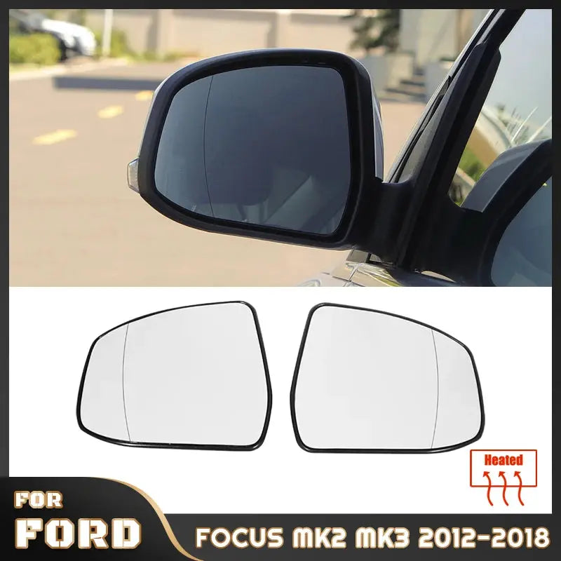 Car Heated Side Mirror Glass for Ford Focus II III MK2 DA DP DH DB DS 2 3 MK3 2008 2009 2018 Door Wing Rear View Left Right by InterCyprus Trading Ltd