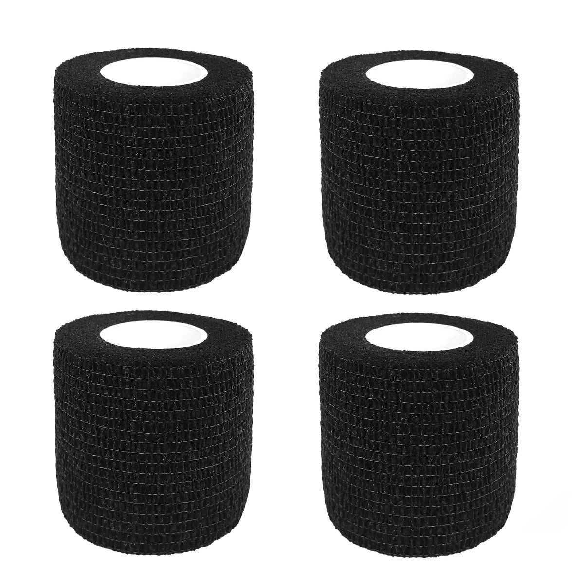 Self-Adhesive Elastic Bandage Wrap for Sports &amp; Tattoo Protection Black x 4