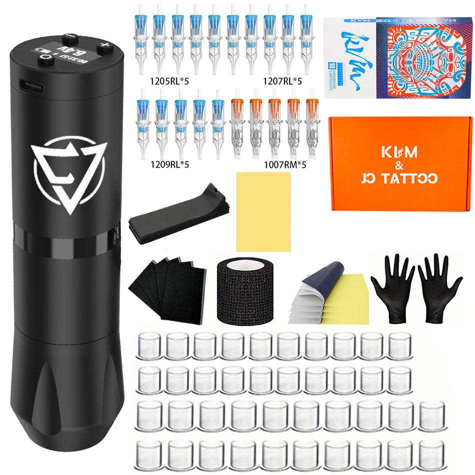 Kit di Penna Tatuaggio Wireless KVM per Principianti Cartucce