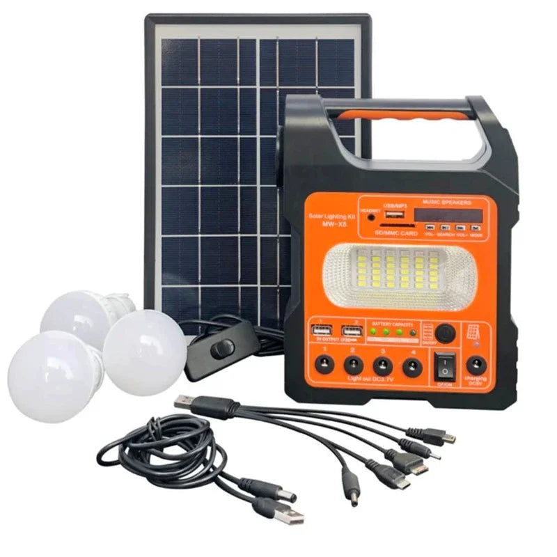 3 Bulbs Solar Panel Camping Lighting Kit &ndash; Portable Power