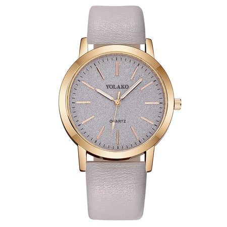Luxury Fashion Women's Quartz Leather Wristwatch by DQG grey