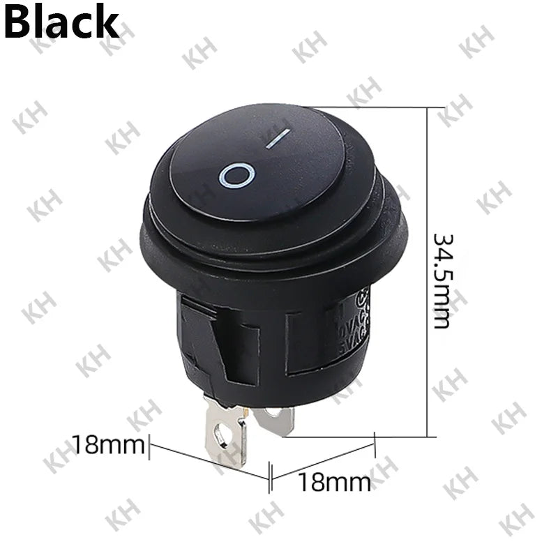 1Pcs On Off SPST Round Waterproof Boat LED Rocker Switch &ndash; Reliable Power Control Black / LED DC 12V-24V