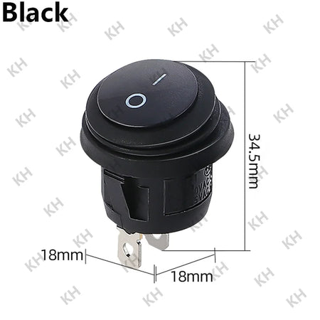 1Pcs On Off SPST Round Waterproof Boat LED Rocker Switch &ndash; Reliable Power Control Black / LED DC 12V-24V