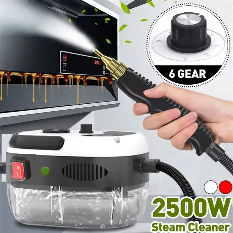 2500W High-Temperature Steam Cleaner for Home &amp; Car - US/EU Plug