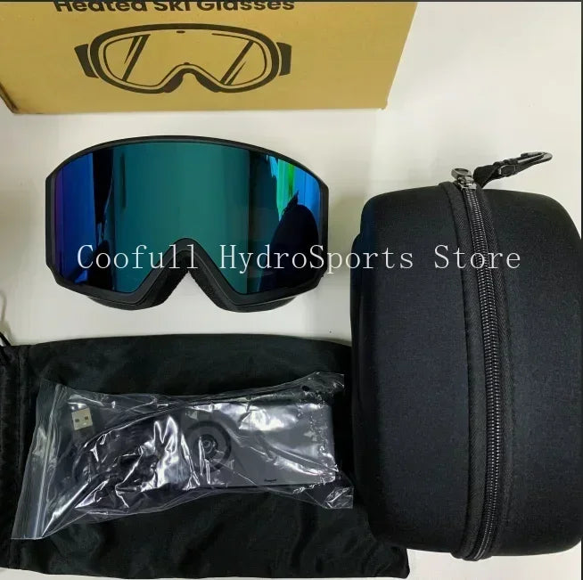 Electrically Heated Ski Goggles &ndash; Magnetic Gradient Lens Blue