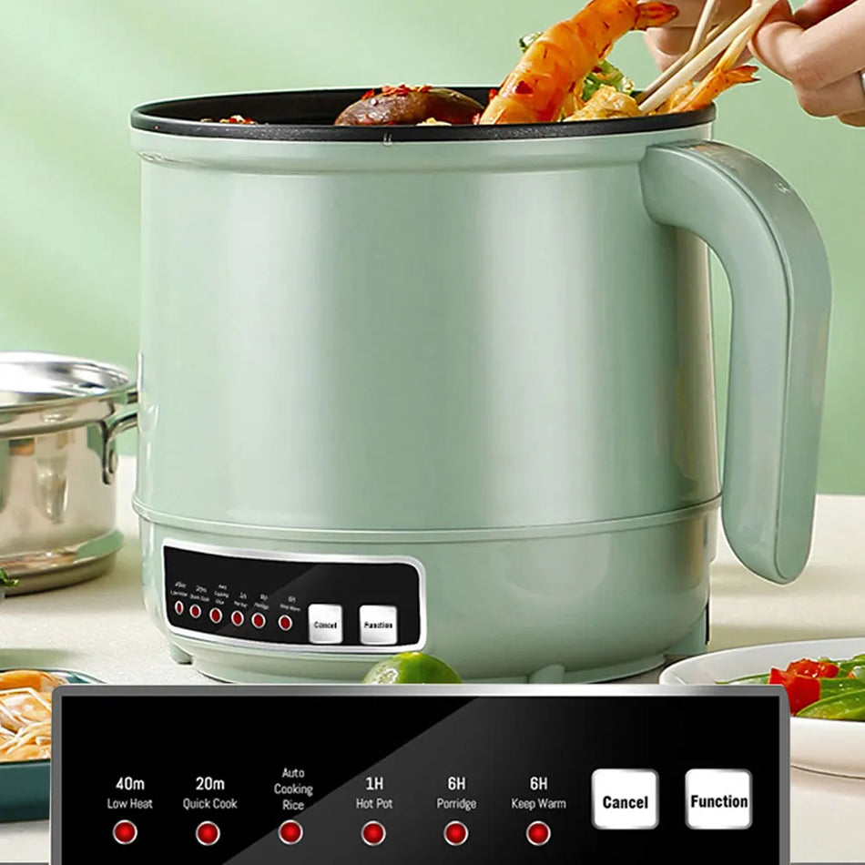 Mini Multifunction Hot Pot 1.7L Dual Layer Rice Cooker