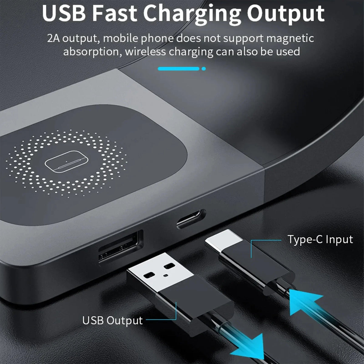 4 In 1 Metal Shell Wireless Charger &ndash; Magnetic Fast Dock