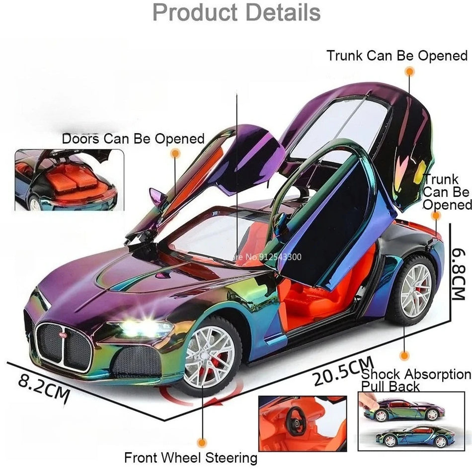 Diecast model avtomobila Atlantic Sports, vrata se odprejo s potegom nazaj.