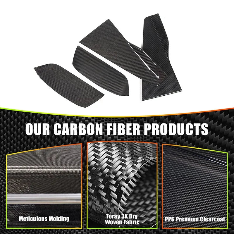 Decorazione paraurti in fibra di carbonio reale per BMW Serie 5 G60 2024