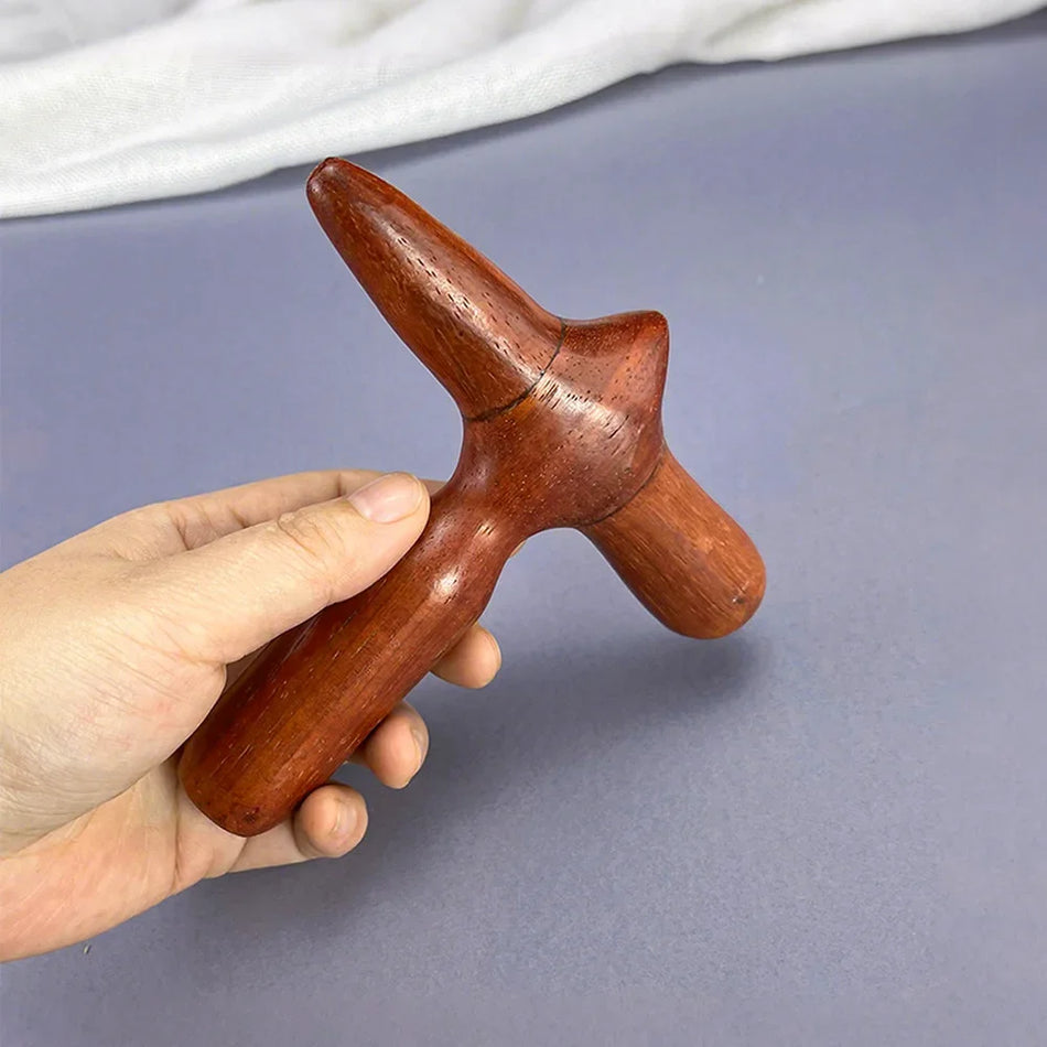 Trästav för nack- och hakmassage för akupunkturpunktmassageverktyg