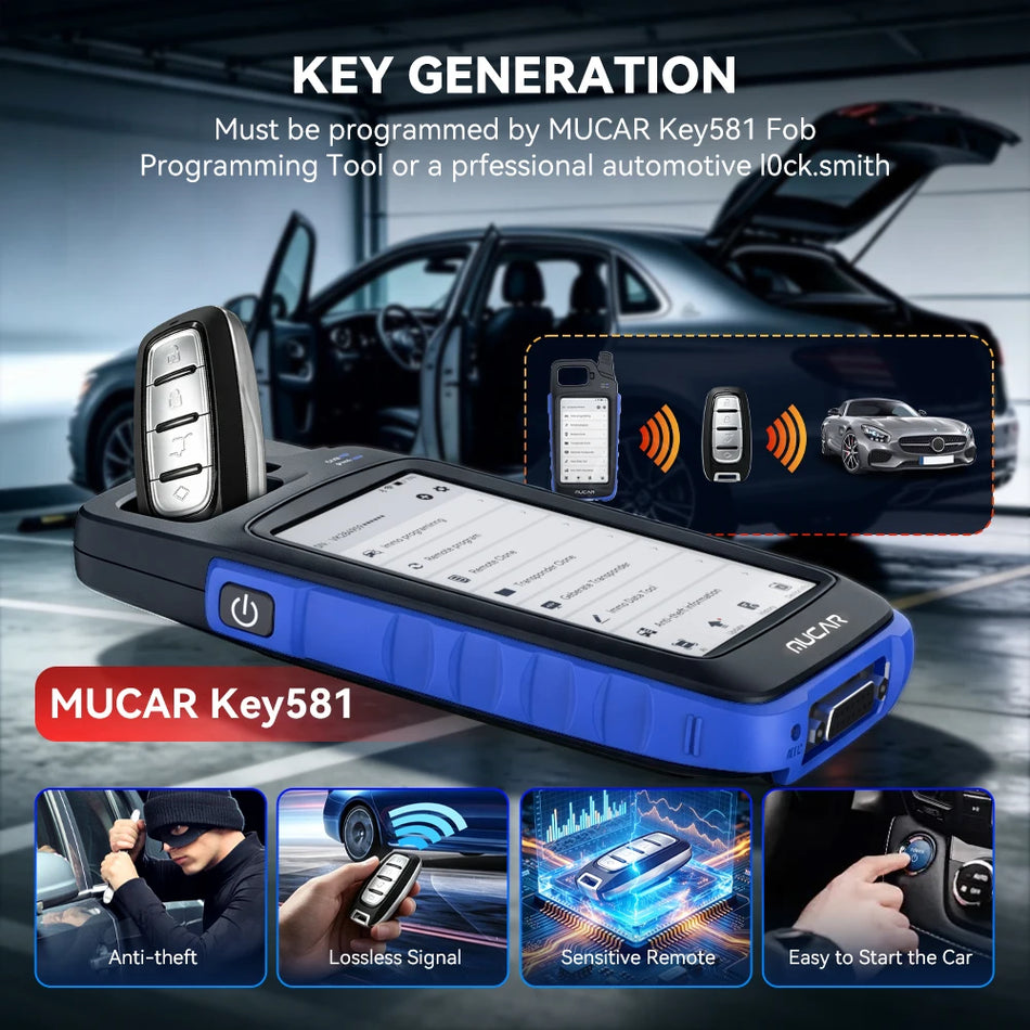 Chiavi Intelligenti Vuote con Batteria per Programmatori Immo MUCAR KEY581 e TKEY101