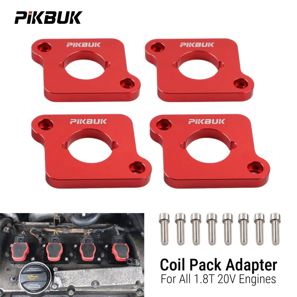PIKBUK 4 Pcs Coilpack Adapter Plates Billet For R8/TFSI Ignition Coils A3 S3 8L Golf TT 1.8T RS4 S4 B5 Aluminum by InterCyprus Trading Ltd