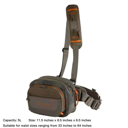 Waist Pack Fly Fishing Chest Pack &ndash; Versatile Wader Belt with Net Slot and 5L Storage Fishing Bag 01