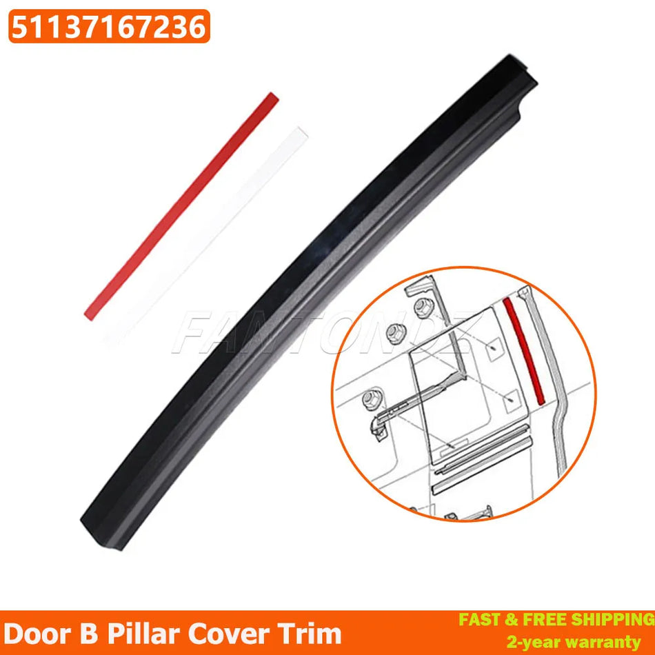 Rear Door B Pillar Trim Seal Cover For Mini Clubman R55