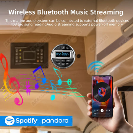 MS-10RV-1 - Waterproof IPX5 Bluetooth RV Media Player