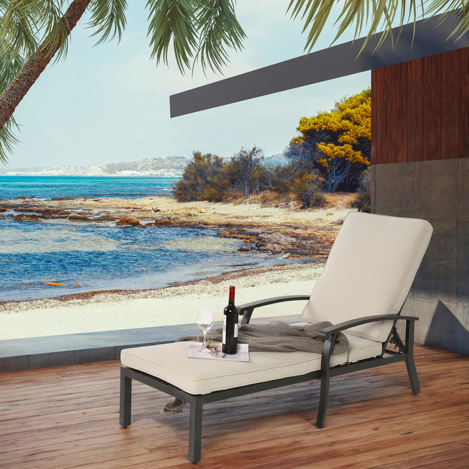 Vandtæt Poolside Chaise Lounge Med Justerbar Tilbøjelighed