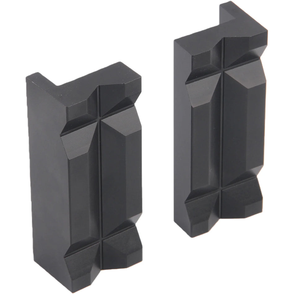 Alumīnija 4 collu preses žokļu spilventiņi ar magnētiskām apgriežamām cauruļu preses žokļu pārklājumiem