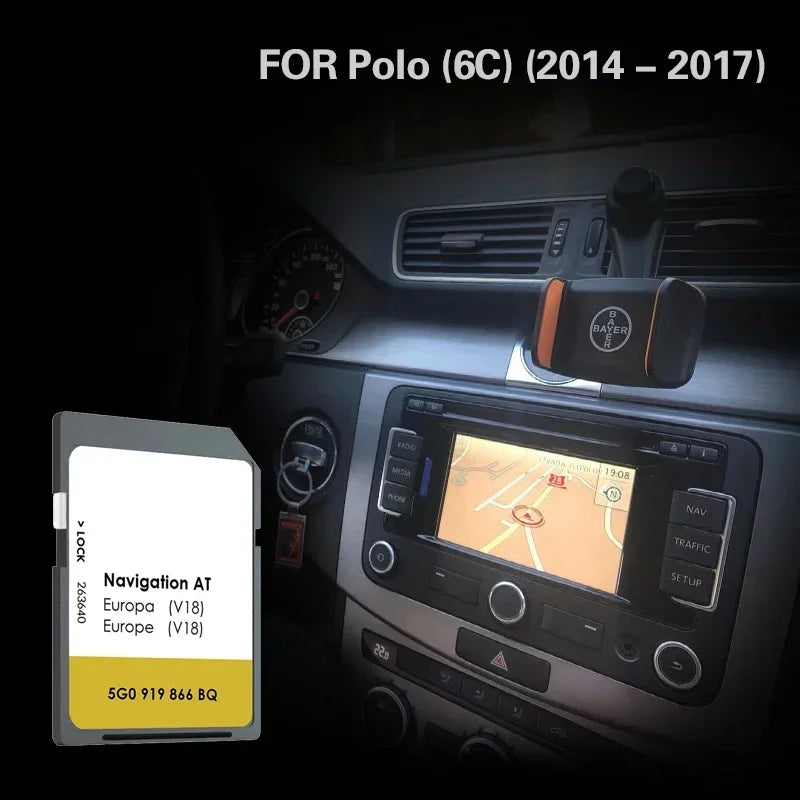 VW POLO 6C AT V18 GPS Map Card 16GB - Plug And Play EU CHINA / for VW POLO 6C