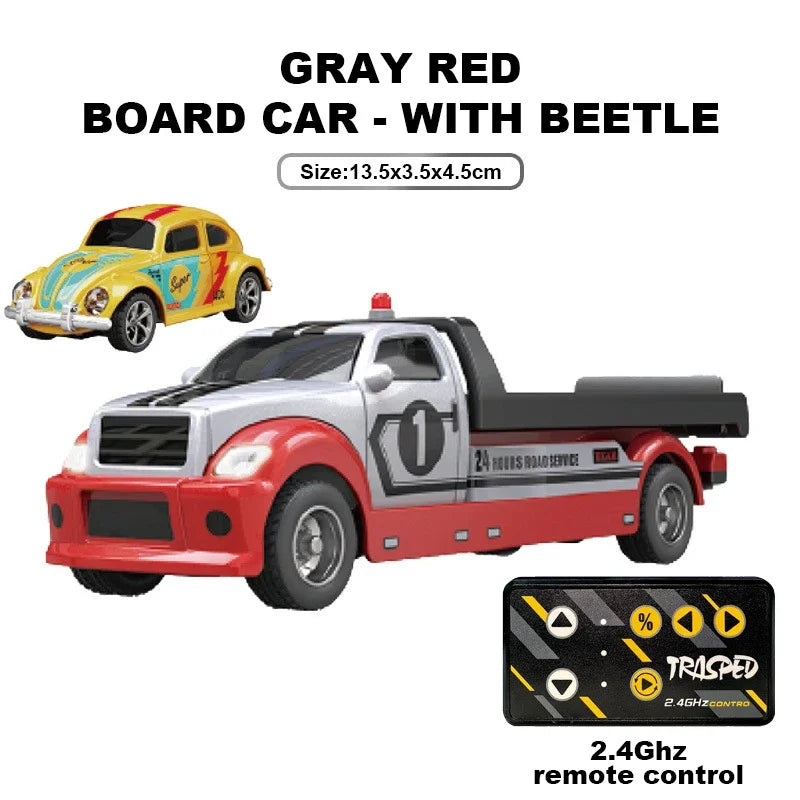 RC Car Pickup Truck One Sixty Fourth &ndash; High Speed Racing Gray red 1 minicar