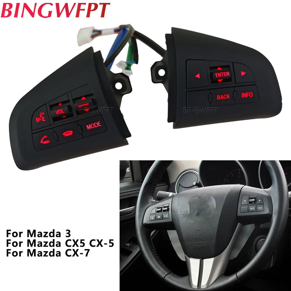 Interruptor de Controlo Remoto do Volante para Mazda 3 BL CX-7 2008-2013