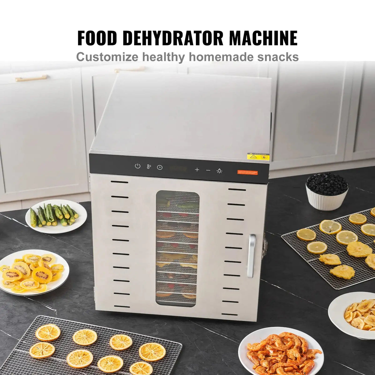 10 Tray Stainless Steel Food Dehydrator with Timer