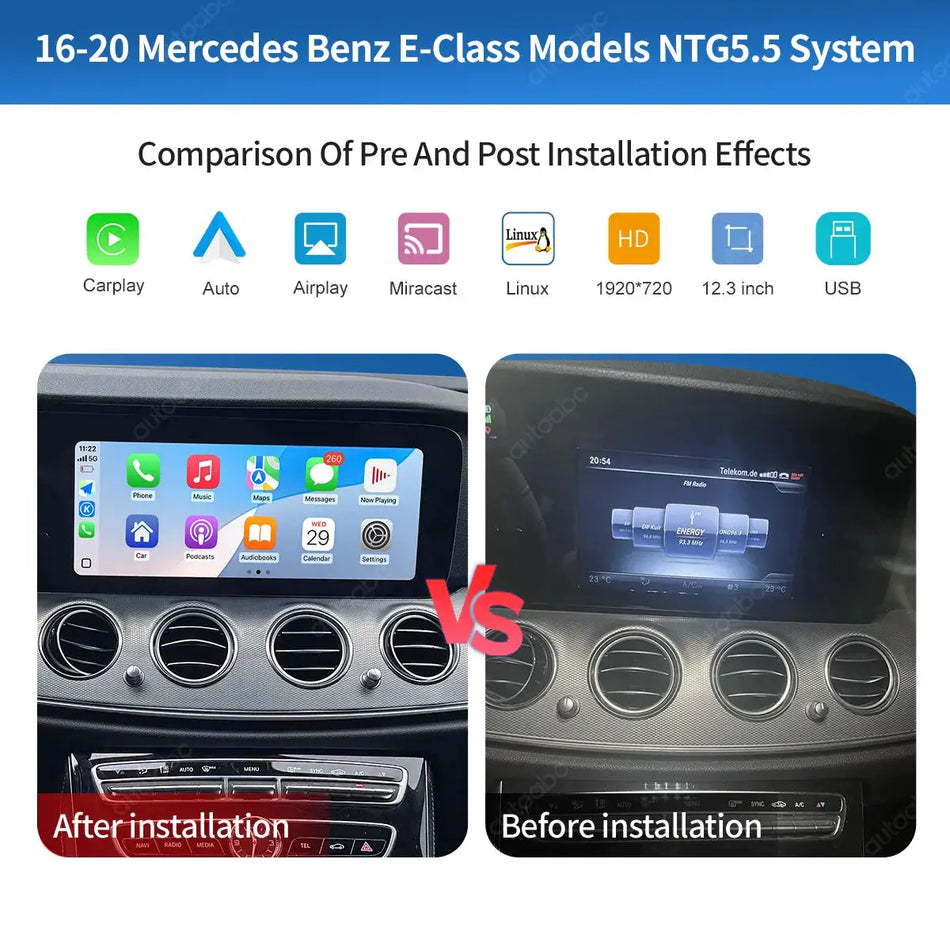 12.3"Multimedia Ultra-thin Screen Wireless CarPlay Android Auto For Mercedes Benz E Class E200 E300 W213 NTG5.5 With BT Airplay by InterCyprus Trading Ltd
