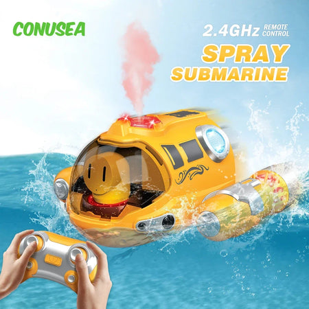 RC Submarine Spray Motorboat - 2.4G Remote Control Waterproof Toy