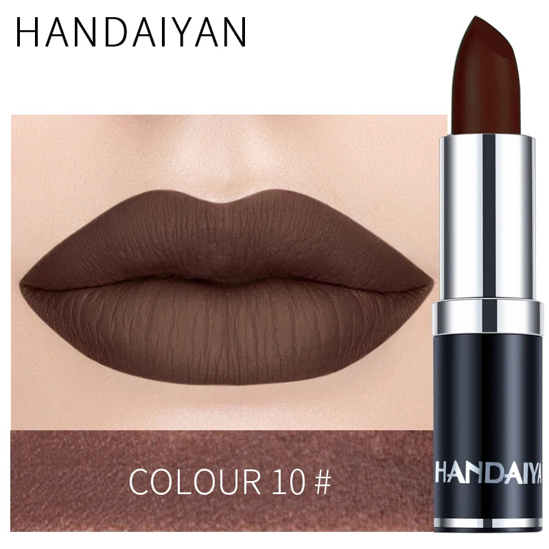 Handaiyan Velvet Smooth Matte Lipstick - Sexy Rose Purple - 12 Shades H1009-10 / Full Size