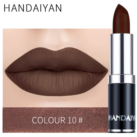 Handaiyan Velvet Smooth Matte Lipstick - Sexy Rose Purple - 12 Shades H1009-10 / Full Size