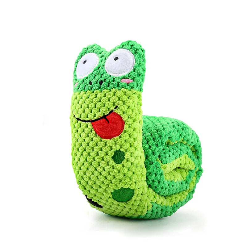 Interactive Plush Dog Puzzle Toy with Sound and Food Hiding Features - Foldable Chew Toy for Puppies and Dogs Green frog