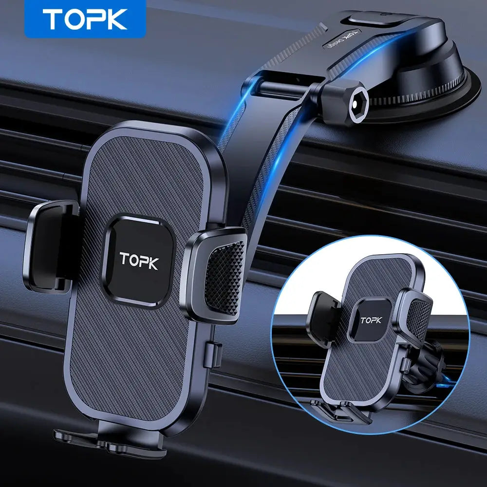 TOPK Car Phone Holder Gravity Stand for iPhone Xiaomi Samsung Car Mobile Support for Dashboard Windshield Air Vent Phone Mount by InterCyprus Trading Ltd