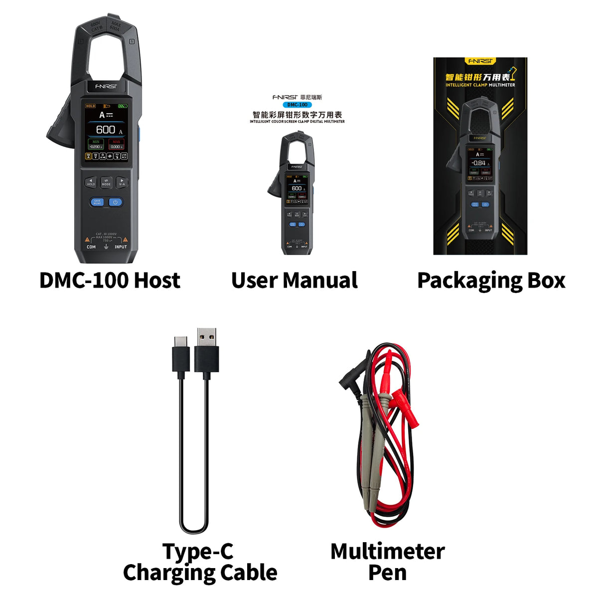 FNIRSI DMC-100 Clamp Meter &ndash; High Accuracy 10000 Counts with USB Charger DMC-100 / CHINA